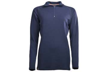Women's long sleeve zip neck top Altai - 100% extra fine merino