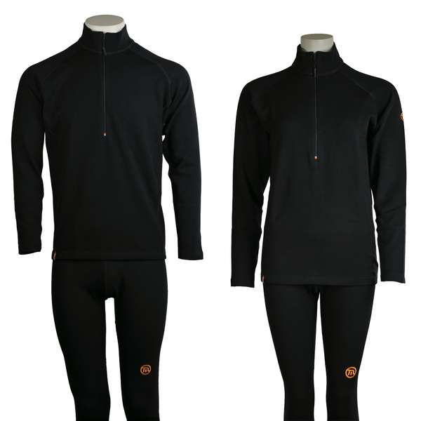 Unisex long sleeve slim fit zip neck top Elbrus - 88% extra fine merino 15 / 15