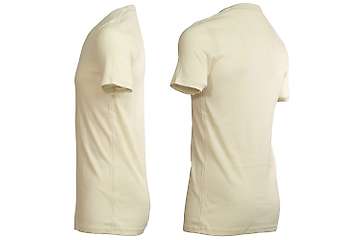 Men's short sleeve slim fit v-neck top Altai - 100% extra fine merino