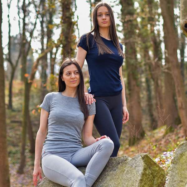 Women's short sleeve slim fit top Altai - 100% extra fine merino 31 / 32