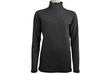 Women's long sleeve zip neck top Altai - 100% extra fine merino