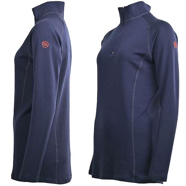 Women's long sleeve zip neck top Altai - 100% extra fine merino 17 / 29