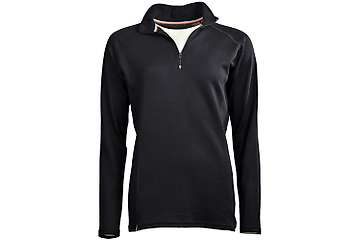 Women's long sleeve zip neck top Altai - 100% extra fine merino