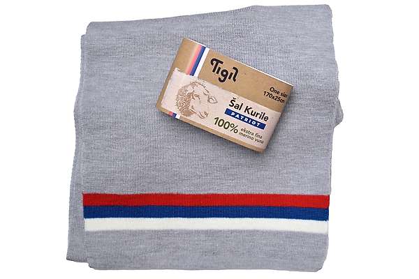 Scarf Kuril Patriot - 100% extra fine merino - 170x25cm - unisex 2 / 2