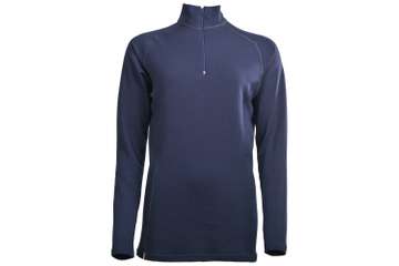 Women's long sleeve zip neck top Altai - 100% extra fine merino