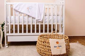 Embroidered organic cotton baby blanket - 80x120cm