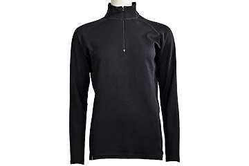Women's long sleeve zip neck top Altai - 100% extra fine merino